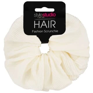 Style Studio Hair Scrunchy - Cream Plisse