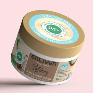 Enliven Softening 3-in-1 Hair Mask 350ml - Coconut & Macadamia - Image 3