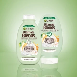 Garnier Ultimate Blends Shampoo 400ml - Almond Milk - Image 2